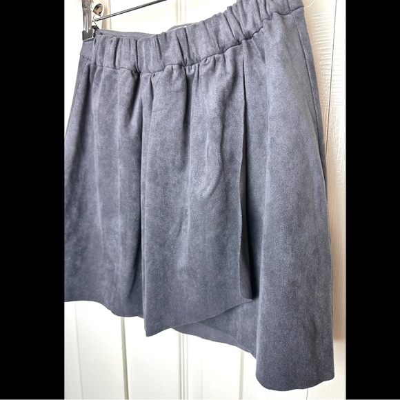 New WILFRED FREE Artizia Nescher Skirt Gray Faux suede Wrap Mini Short Pull On - Picture 4 of 11